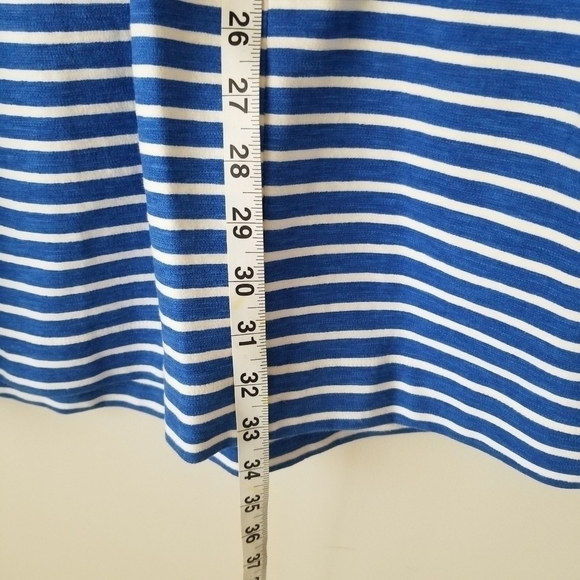 J Crew Blue/White Striped Pleated Ponte Mini Dress with Pockets Size XS - Picture 3 of 13